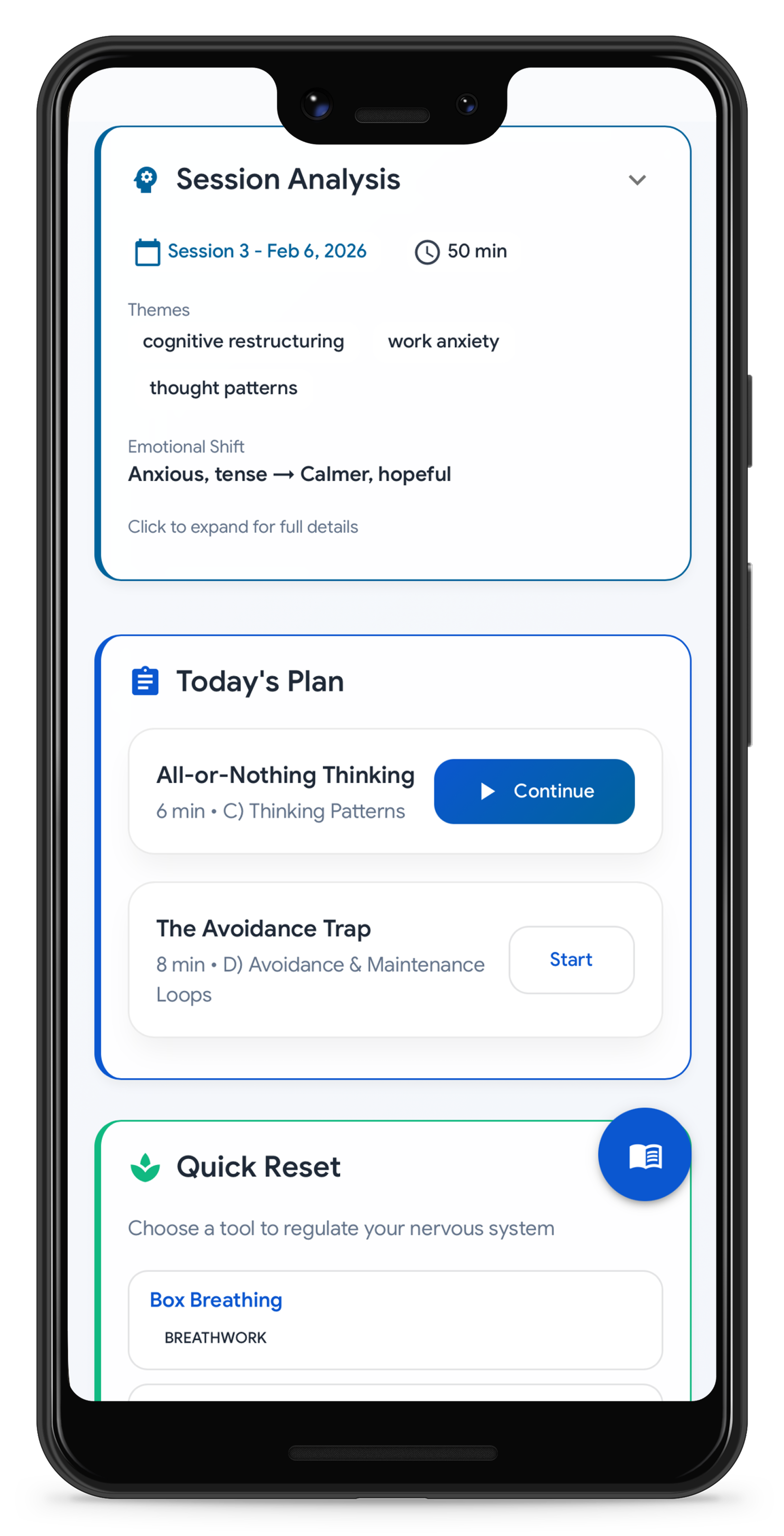 Ther-Assist client portal on phone