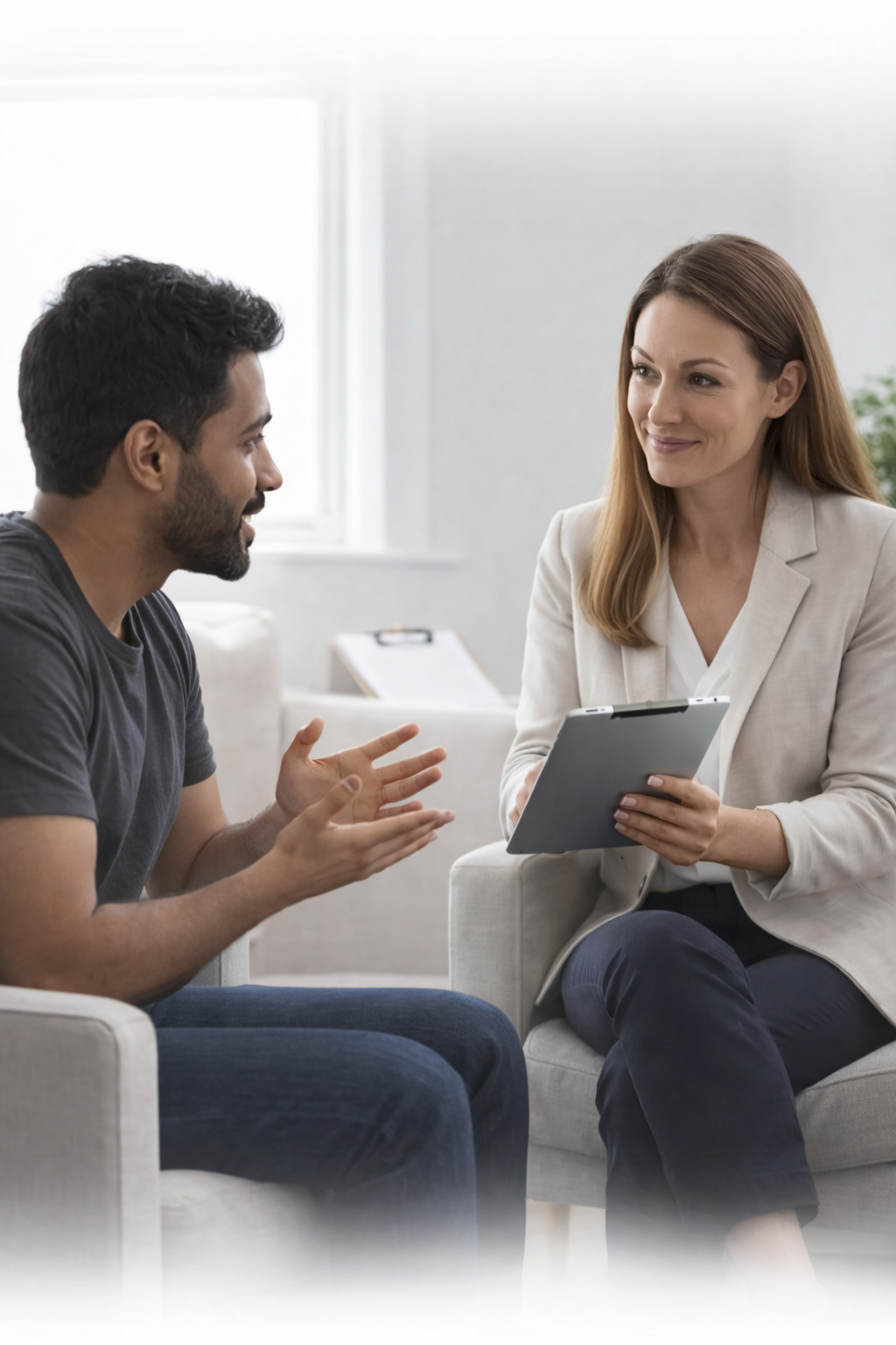 Therapist and client in session